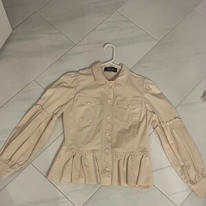 fab'rik Cream Peplum Jacket